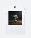 Жіноча футболка Маленький іншопланетянин із фоном