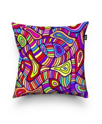 Подушка квадратна Rainbow color fantasy doodles ornament background.
