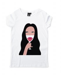 Жіноча футболка Девушка с вином