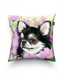 Подушка квадратна Chihuahua in flowers 