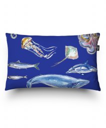 Подушка прямокутна Sea animals pattern