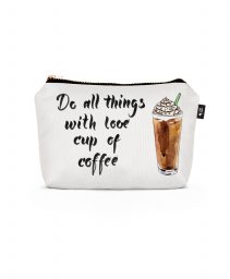 Косметичка Do all things with love cup of coffee