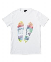 Чоловіча футболка Rainbow print of traces from the shoe