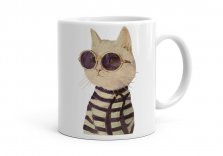Чашка Кот в фиолетовых очках