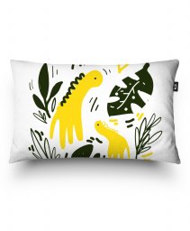 Подушка прямокутна Желтые мам и дочка динозавр