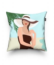 Подушка квадратна Девушка на пляже