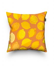 Подушка квадратна Узор с лимонами