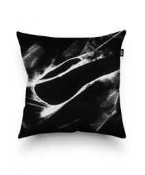 Подушка квадратна Абстрактный рисунок нитью на черном 4
