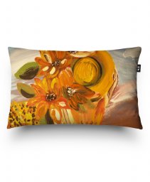 Подушка прямокутна Woman and sunflowers