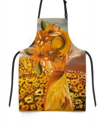 Фартух Woman and sunflowers