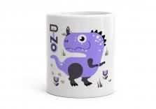 Чашка Фіолетовий динозавр з метеликом