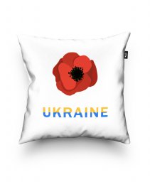Подушка квадратна Патріотичний принт, україна Патріотичний принт "Велика країна – великі люди" з українською символікою