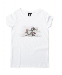 Жіноча футболка Девушка на велосипеде