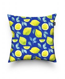 Подушка квадратна Lemon watercolour pattern