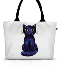 Шопер Синьо-чорний кіт на білому