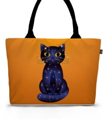 Шопер Синьо-чорний кіт на жовтогарячому