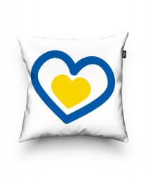 Подушка квадратна Синьо-жовте серце