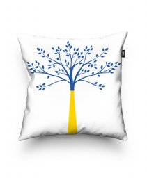 Подушка квадратна Синьо-жовте дерево