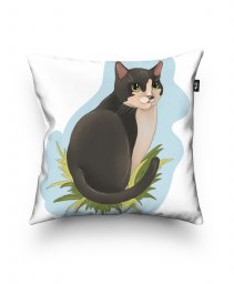 Подушка квадратна Весняний котик в траві