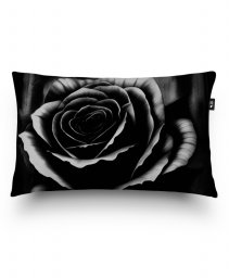 Подушка прямокутна Готична чорно-срібляста троянда