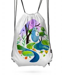 Рюкзак Лесная голубка - акварельная картина в круглом формате, искусство окружающей среды