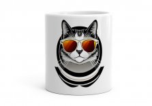 Чашка Крутий кіт в окулярах