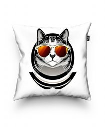 Подушка квадратна Крутий кіт в окулярах