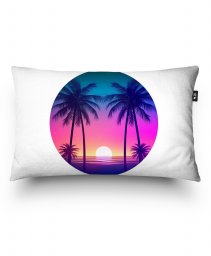 Подушка прямокутна Пальмовий пляж - Неоновий світанок