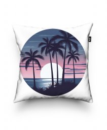 Подушка квадратна Пальмовий пляж - На заході сонця