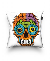 Подушка квадратна Разноцветный череп для Хэллоуина