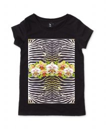 Жіноча футболка Зебра та орхідея