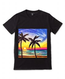 Чоловіча футболка Пальмово-пляжна пристрасть (вектор)