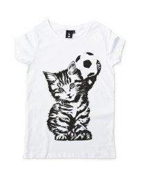 Жіноча футболка Кошеня з м'ячем (футболіст)