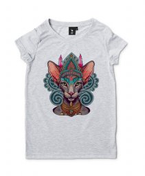 Жіноча футболка Ориєнтальна Кішка Бохо