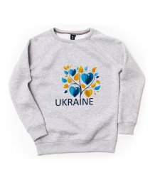 Жіночий світшот Ukraina. Дерево Жовто Блакитне Серце