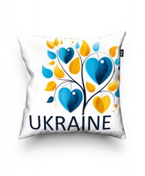Подушка квадратна Ukraina. Дерево Жовто Блакитне Серце
