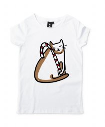 Жіноча футболка Різдвяний котик