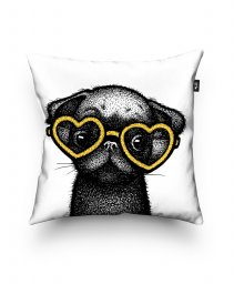 Подушка квадратна Pug Puppy Pillow - Yellow