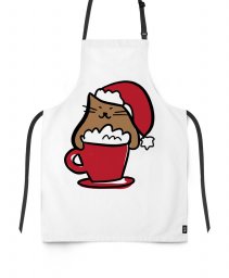 Фартух Різдвяний котик в чашці
