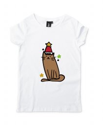Жіноча футболка Новорічний кіт