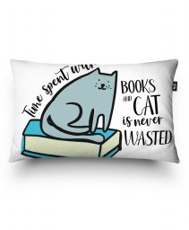 Подушка прямокутна Киця сидить на книжці