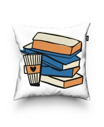 Подушка квадратна Книжки і кава