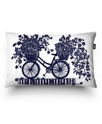Подушка прямокутна Велосипед з квітами