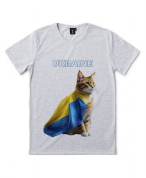 Чоловіча футболка Кіт з прапором України