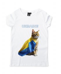 Жіноча футболка Кіт з прапором України