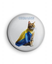 Значок Кіт з прапором України