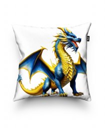 Подушка квадратна Синьо-жовтий дракон