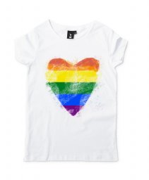 Жіноча футболка lgbt rainbow серце