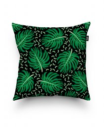 Подушка квадратна Паттерн с листьями тропиков