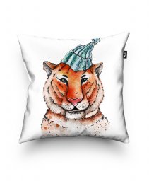 Подушка квадратна Тигр в шапці